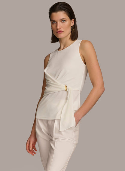 CREW NECK WRAP TOP
