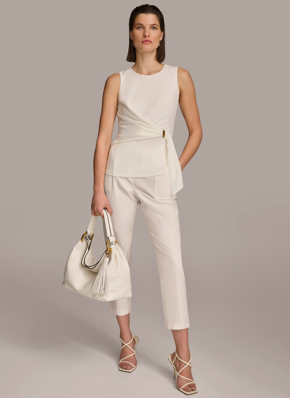 CREW NECK WRAP TOP
