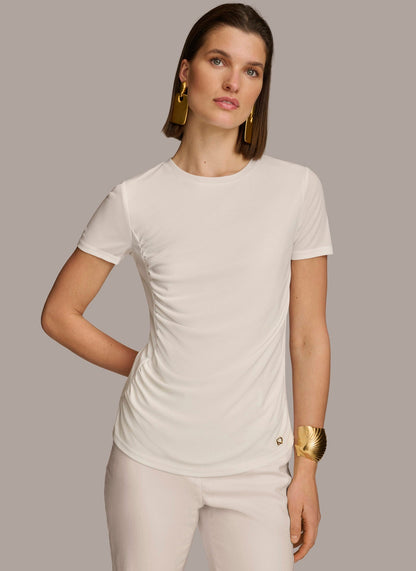 CREW NECK RUCHED TEE