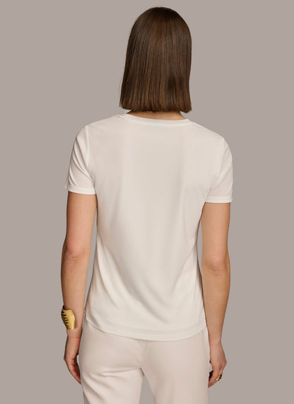CREW NECK RUCHED TEE