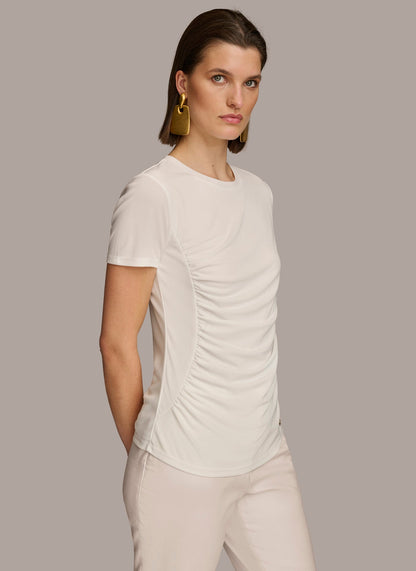 CREW NECK RUCHED TEE