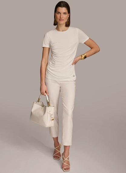 CREW NECK RUCHED TEE