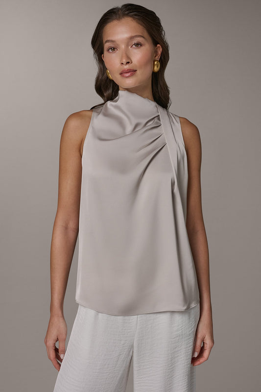TWIST DRAPE SHOULDER BLOUSE