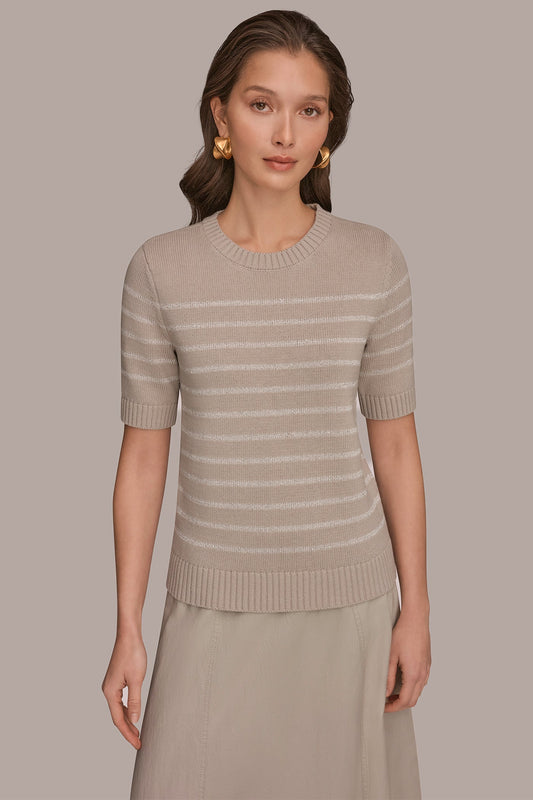 SEQUIN STRIPE SWEATER