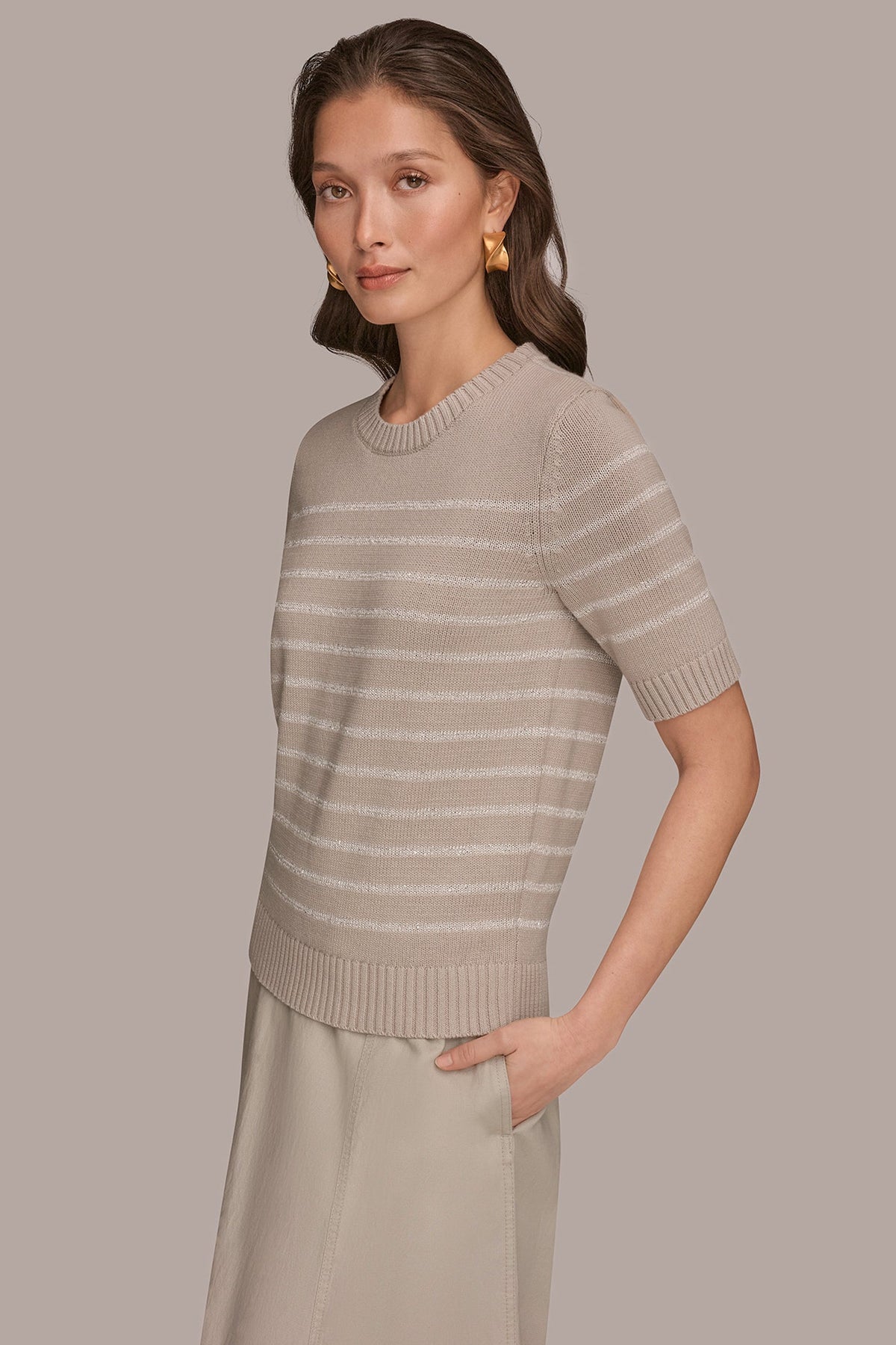 SEQUIN STRIPE SWEATER