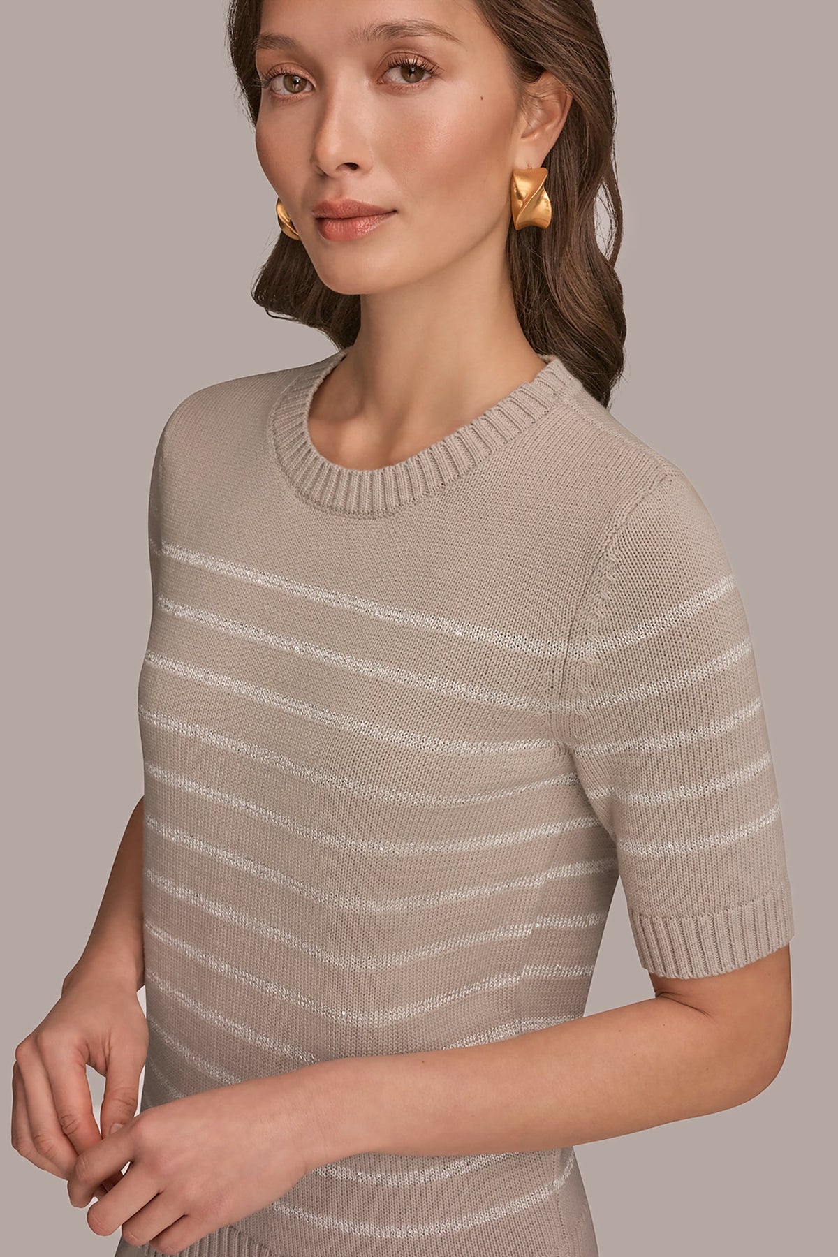 SEQUIN STRIPE SWEATER