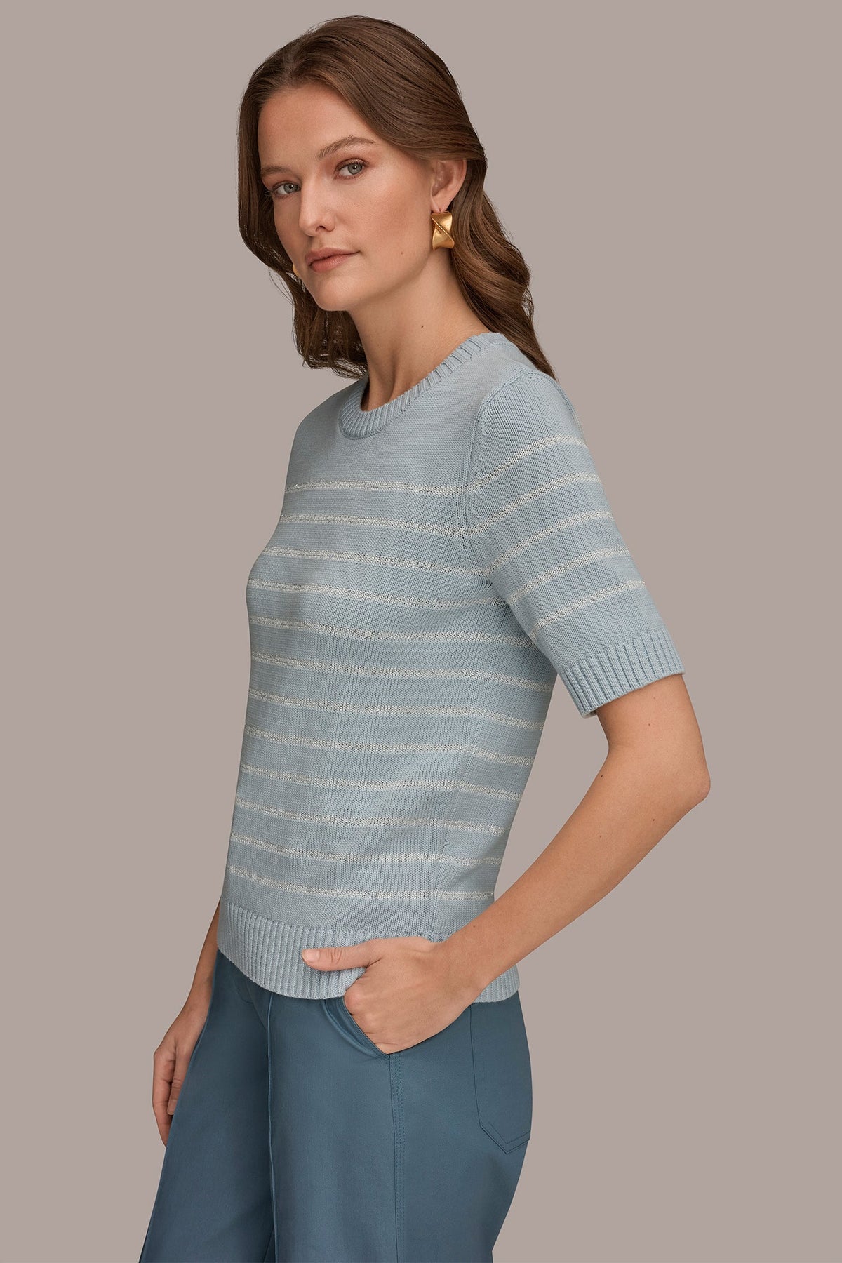 SEQUIN STRIPE SWEATER