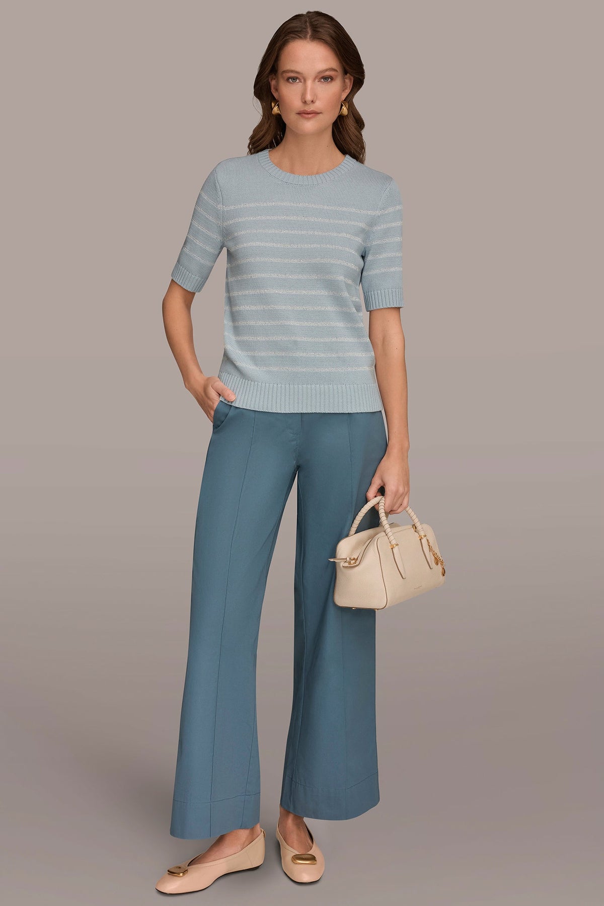 SEQUIN STRIPE SWEATER