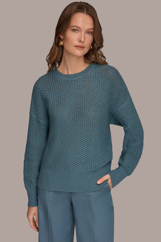 LONG SLEEVE OPEN STITCH SWEATER