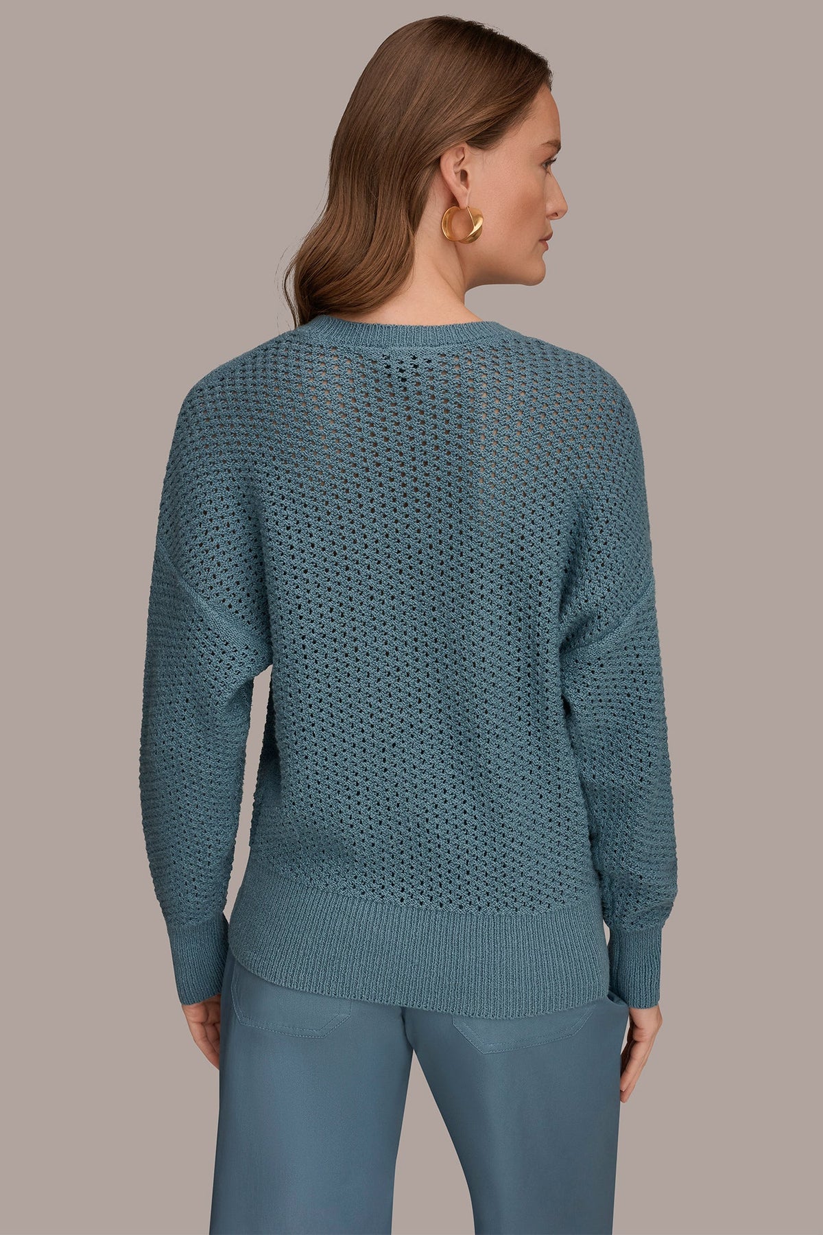 LONG SLEEVE OPEN STITCH SWEATER