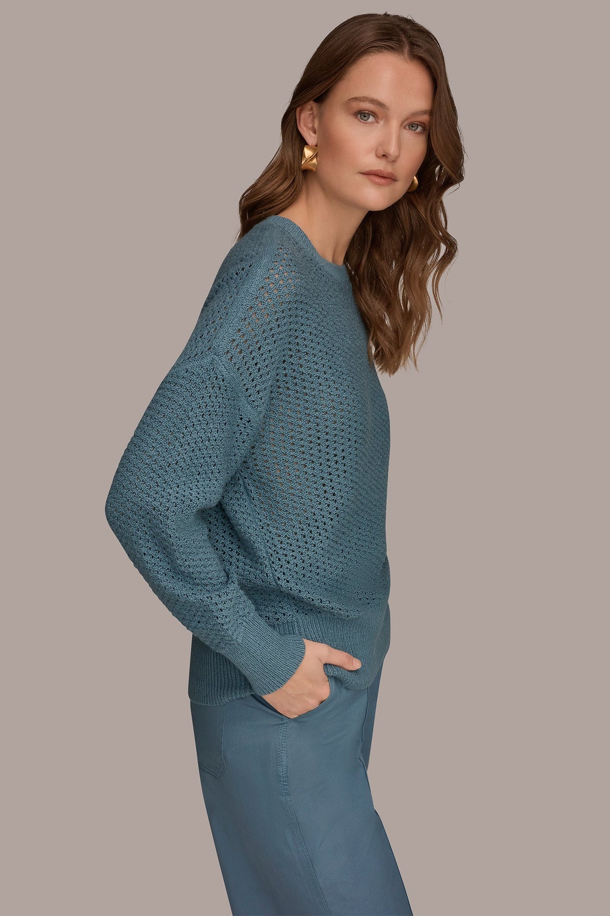 LONG SLEEVE OPEN STITCH SWEATER
