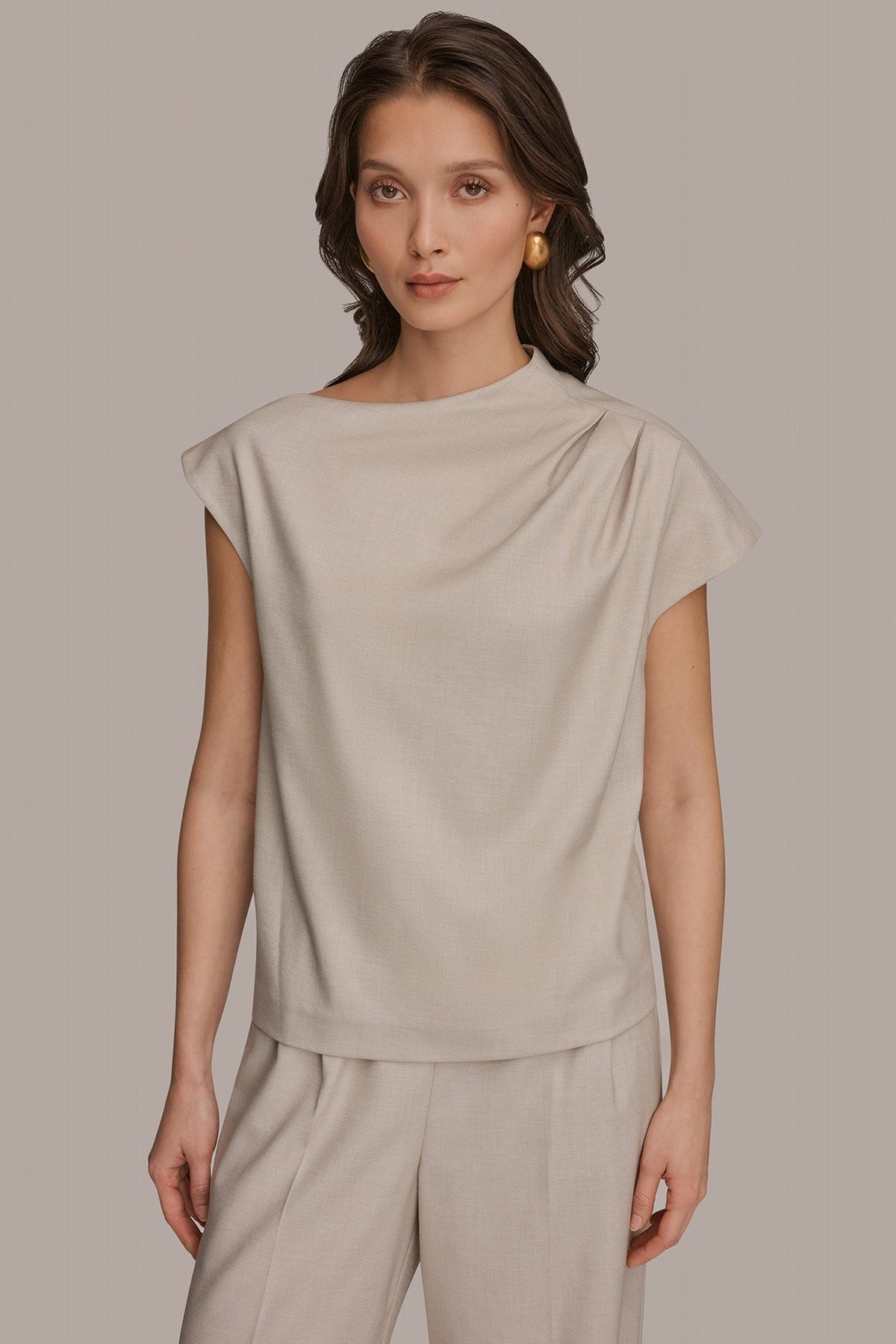 ASYMMETRIC DRAPE BLOUSE