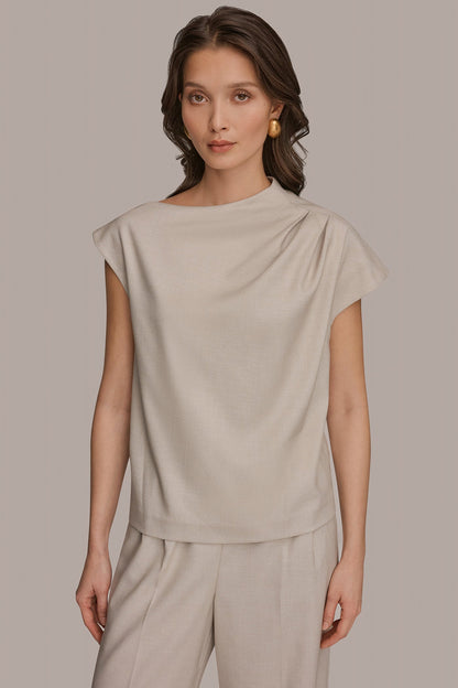 ASYMMETRIC DRAPE BLOUSE