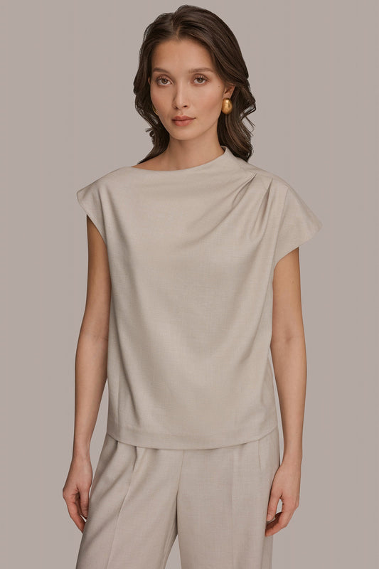 ASYMMETRIC DRAPE BLOUSE