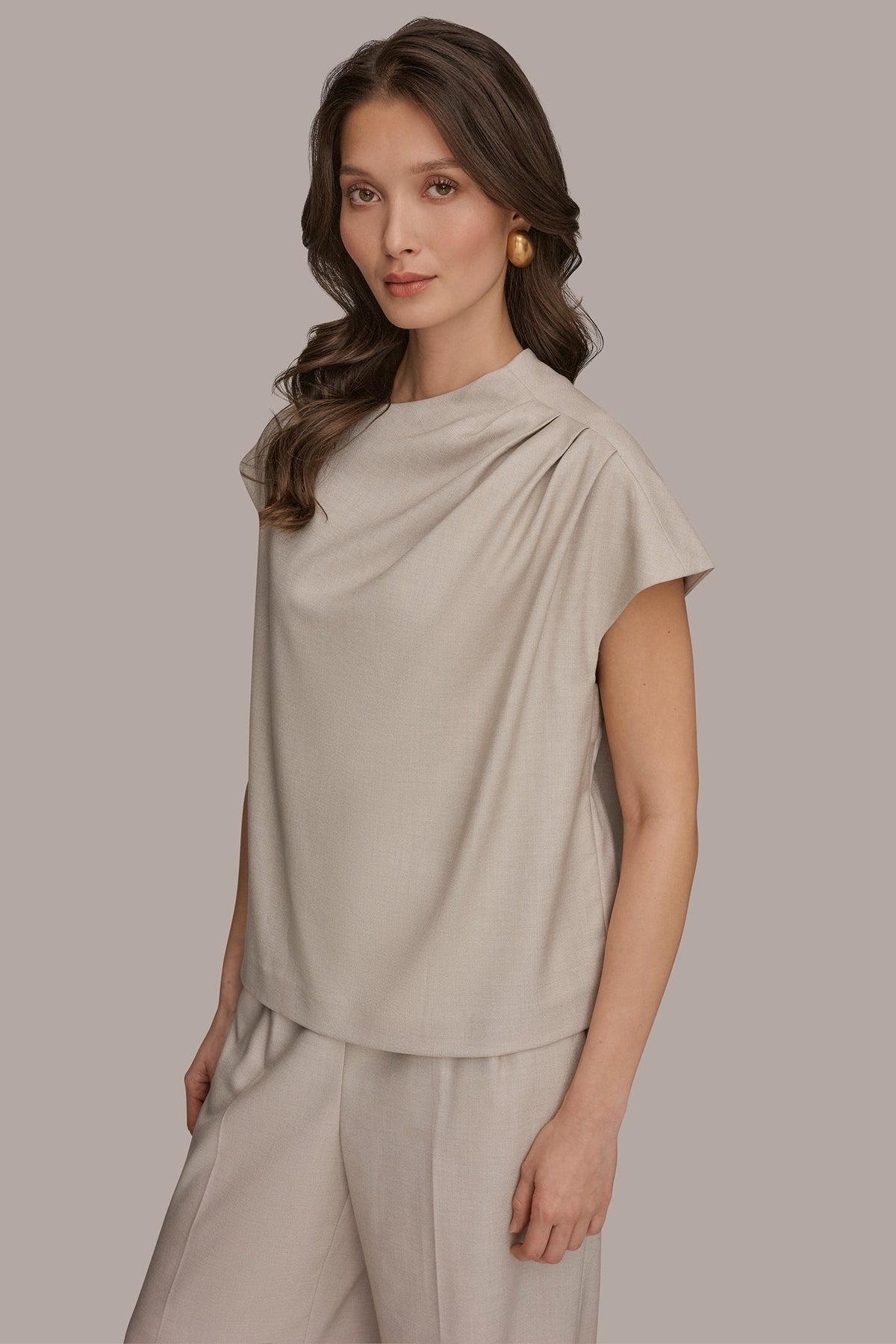ASYMMETRIC DRAPE BLOUSE