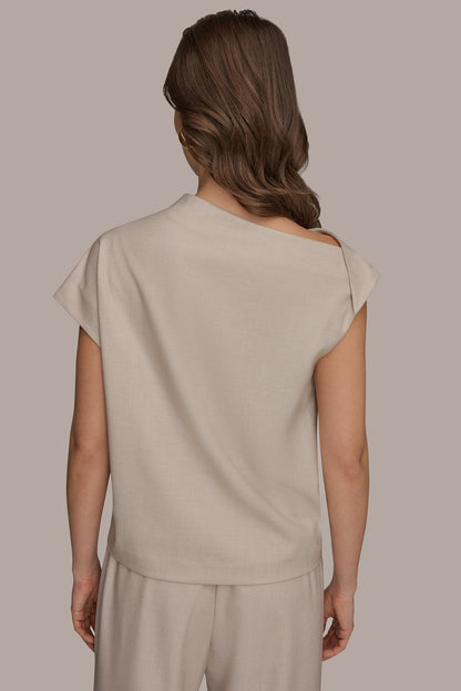 ASYMMETRIC DRAPE BLOUSE