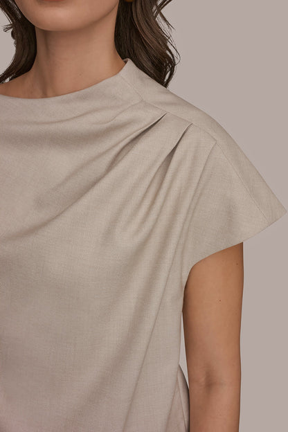 ASYMMETRIC DRAPE BLOUSE