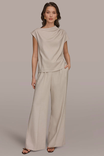 ASYMMETRIC DRAPE BLOUSE
