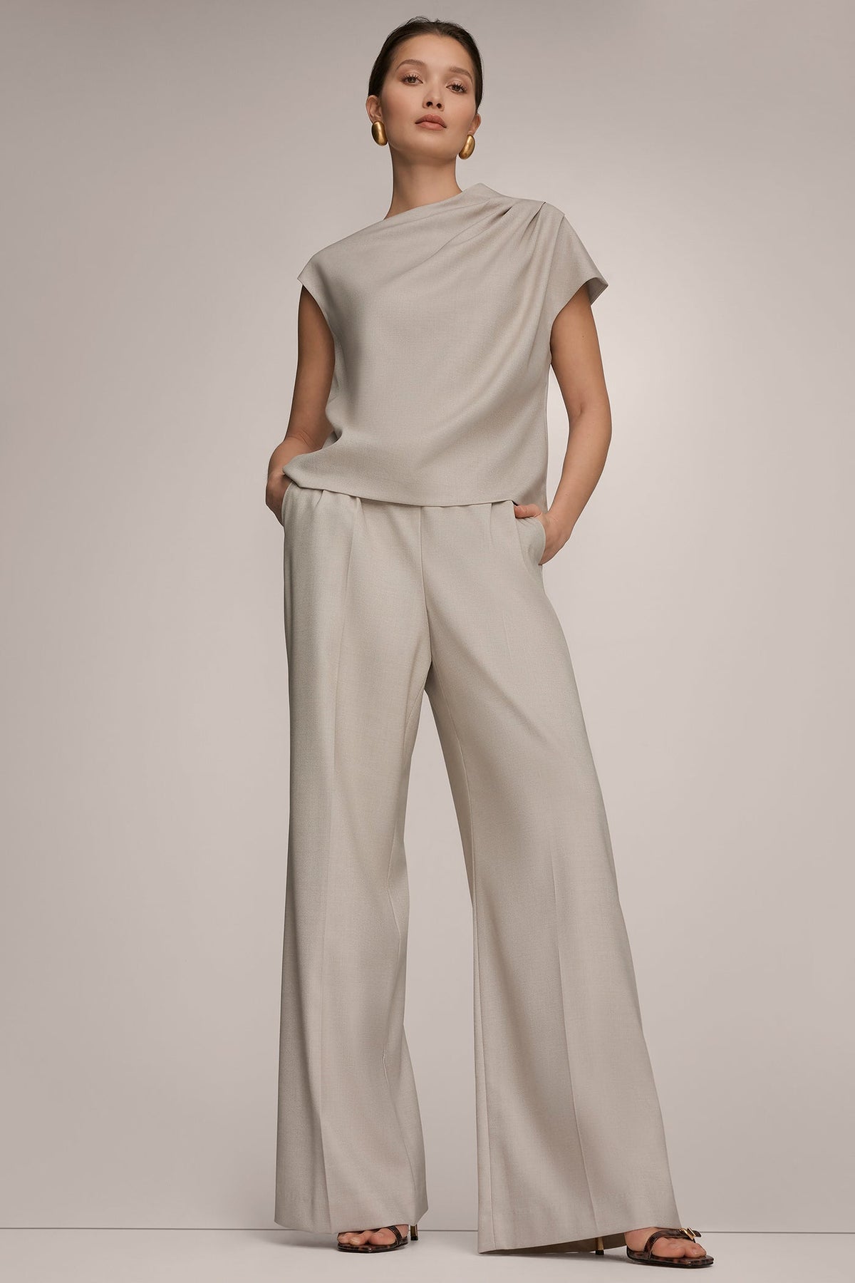 ASYMMETRIC DRAPE BLOUSE
