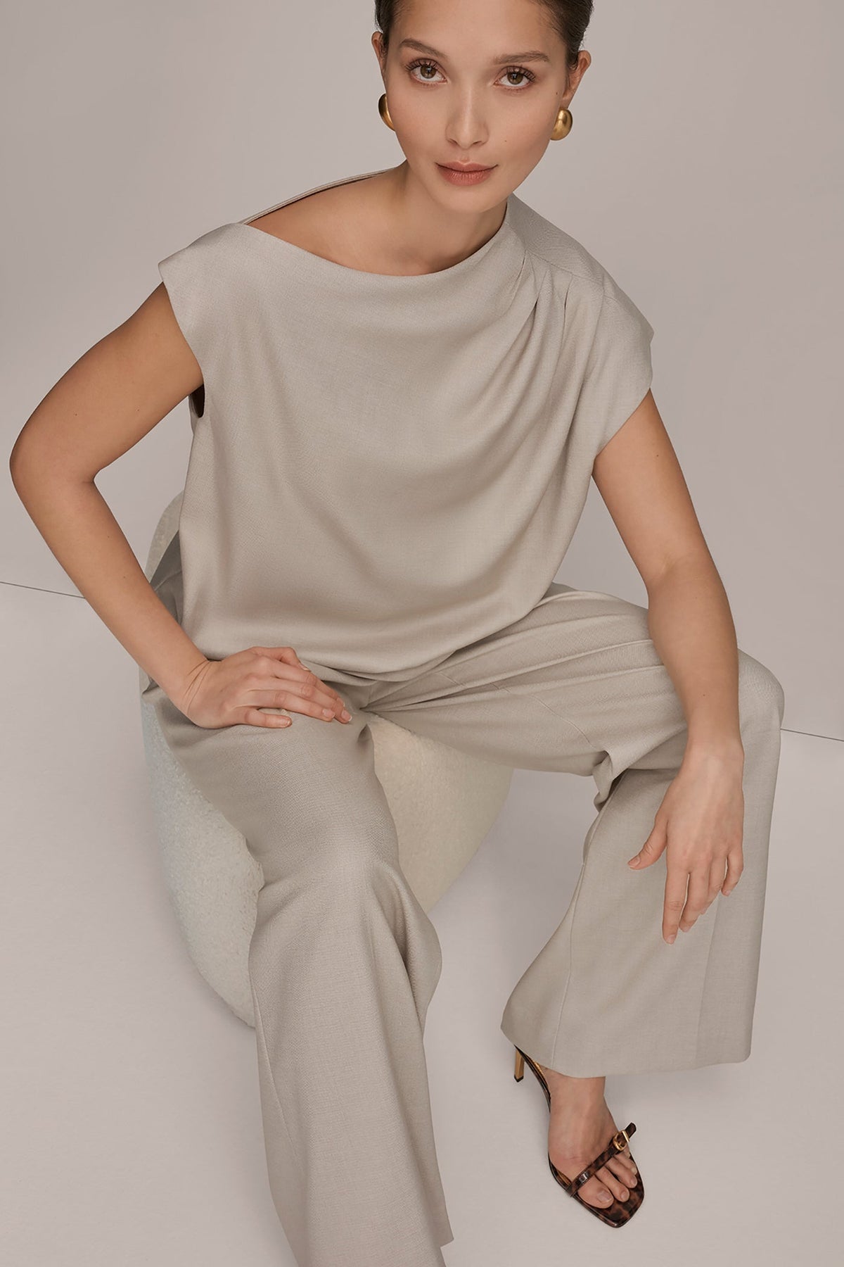 ASYMMETRIC DRAPE BLOUSE