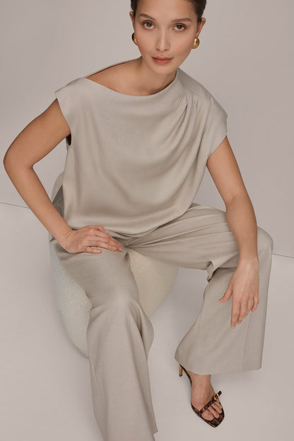 ASYMMETRIC DRAPE BLOUSE
