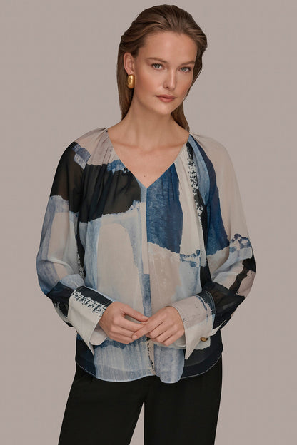PRINTED CHIFFON TOP