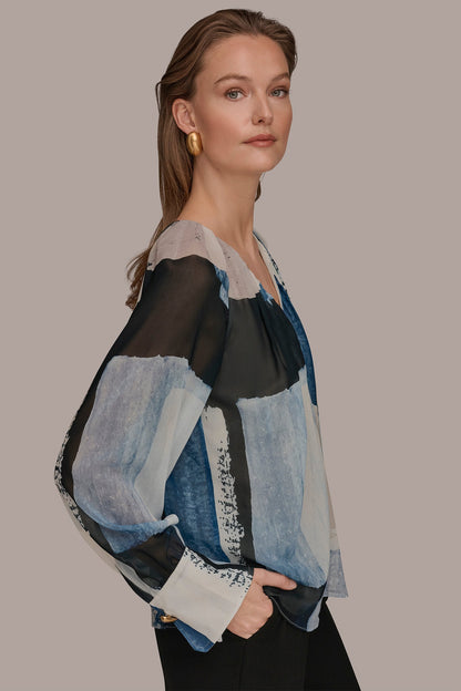 PRINTED CHIFFON TOP