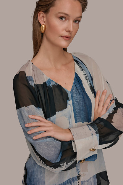 PRINTED CHIFFON TOP