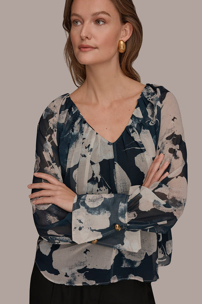 PRINTED CHIFFON TOP