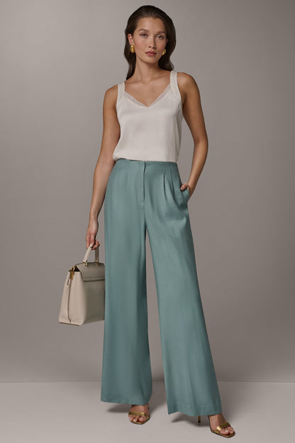 EXTRA HIGH-RISE PLEATED WIDE-LEG PANT