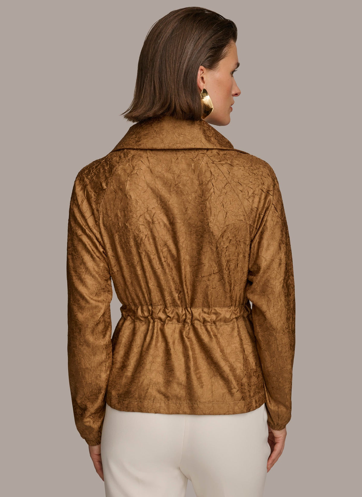 TEXTURE BELTED WRAP JACKET