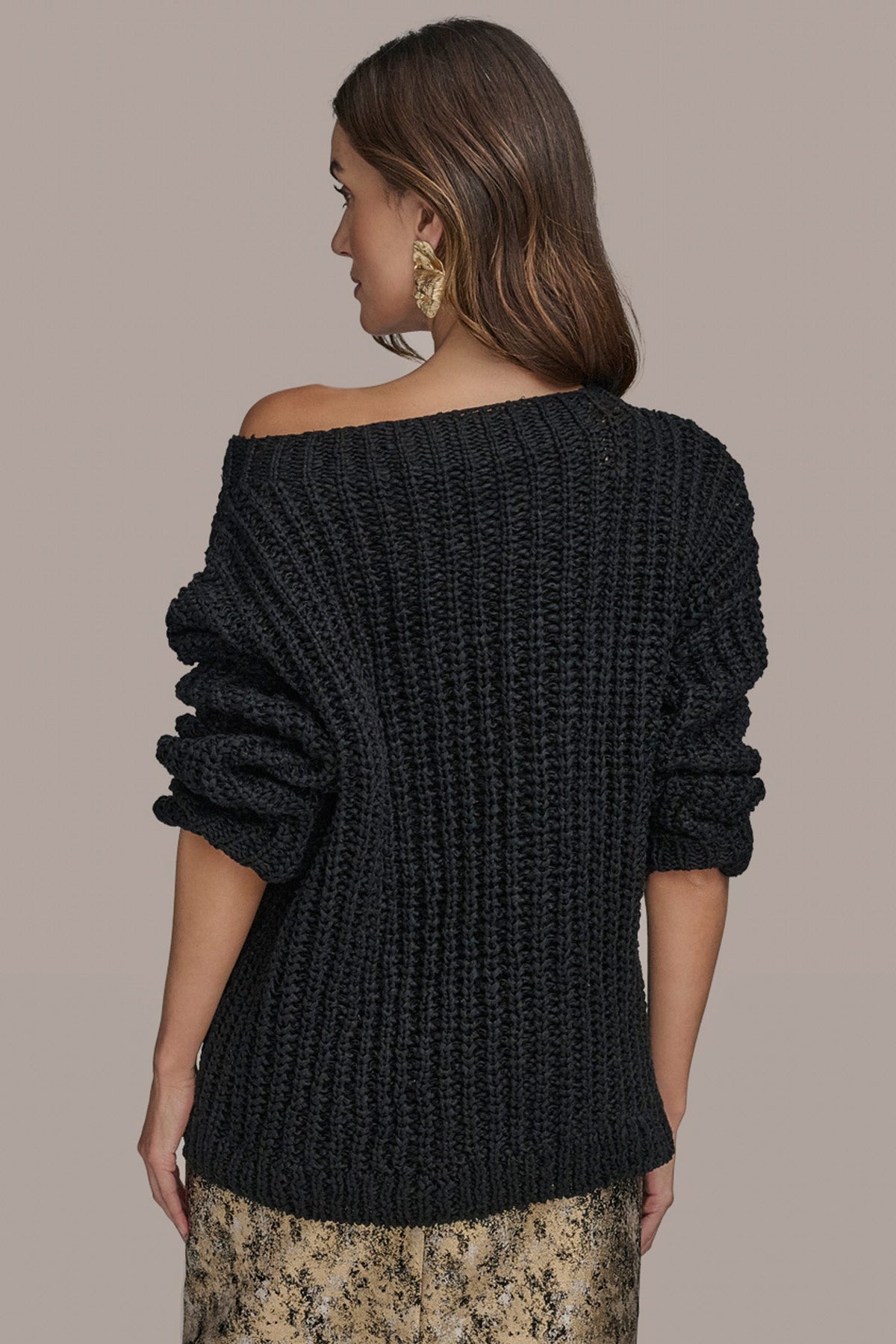 OPEN STITCH DOLMAN SWEATER