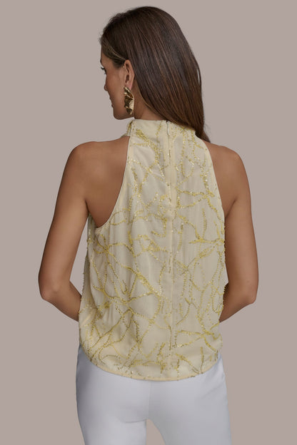 PLEAT SHOULDER HALTER