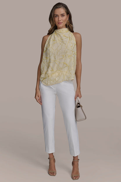 PLEAT SHOULDER HALTER
