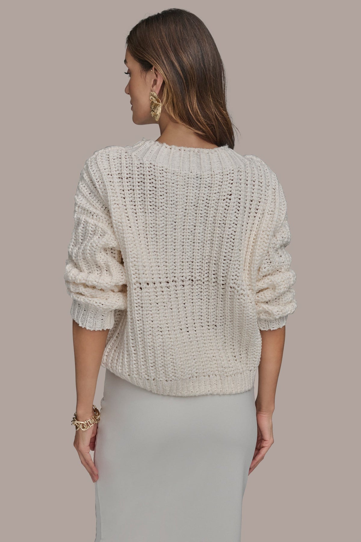 OPEN STITCH DOLMAN SWEATER