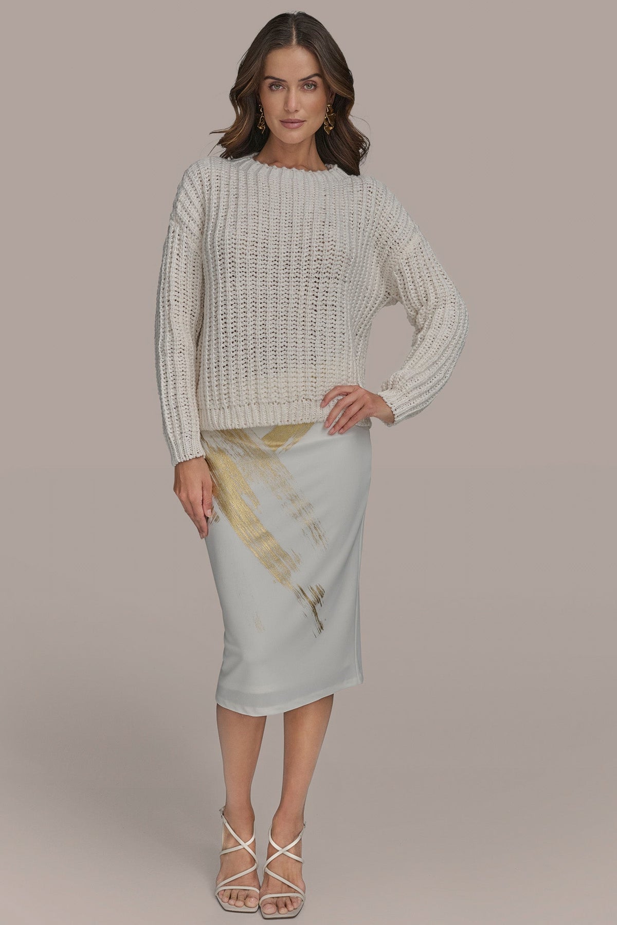 OPEN STITCH DOLMAN SWEATER
