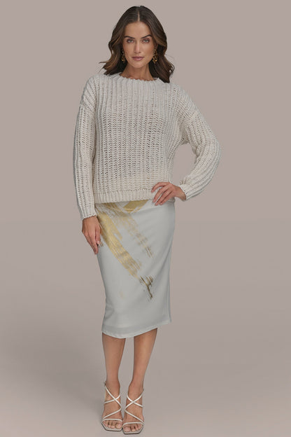OPEN STITCH DOLMAN SWEATER