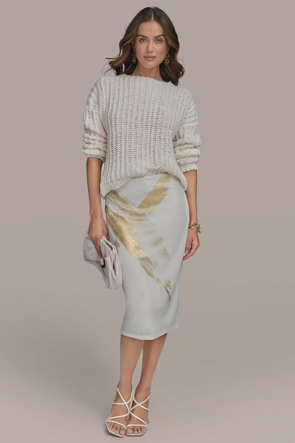 OPEN STITCH DOLMAN SWEATER