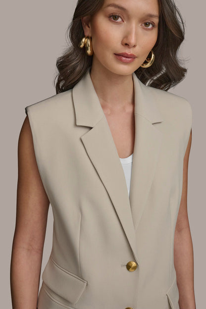 BUTTON VEST WITH POCKET DETAIL