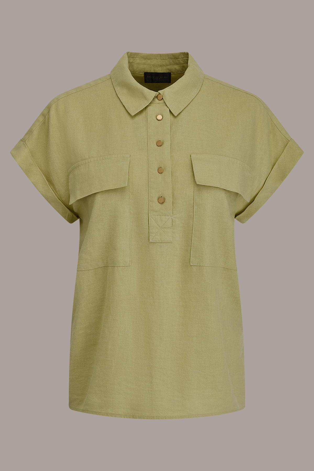 CAP SLEEVE CAMP SHIRT