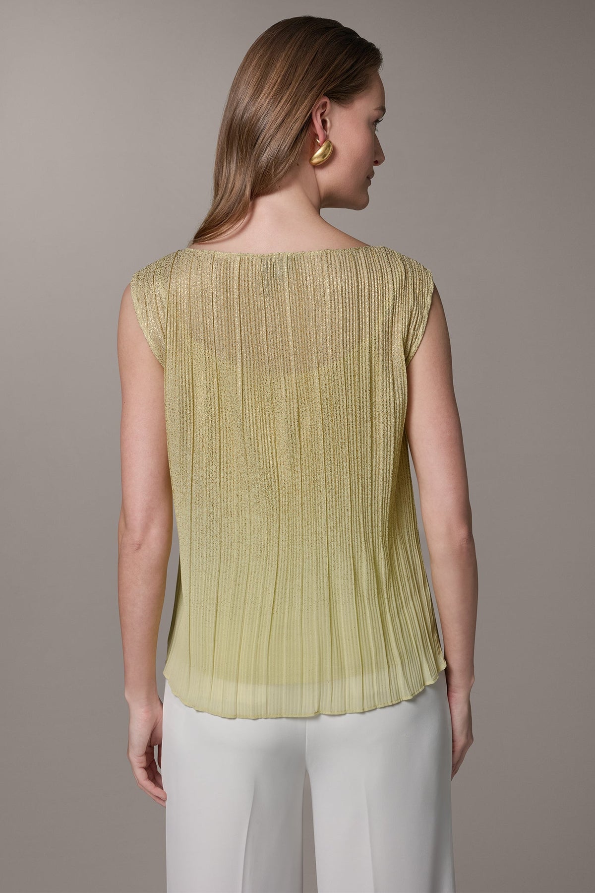 SLEEVELESS METALLIC BLOUSE
