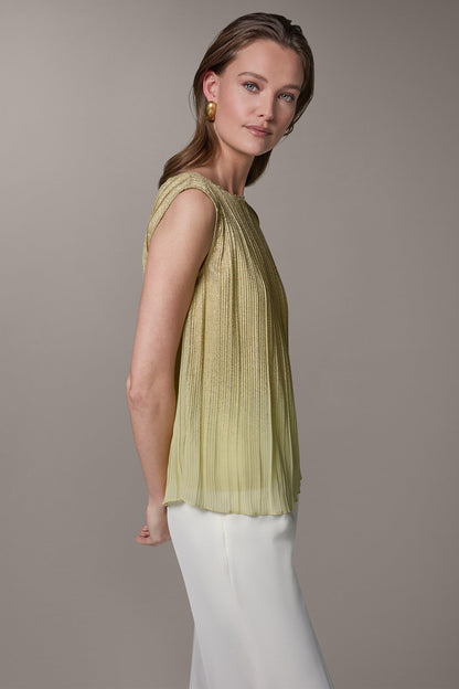 SLEEVELESS METALLIC BLOUSE