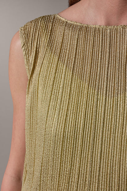 SLEEVELESS METALLIC BLOUSE