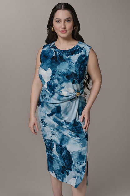 SLEEVELESS TWIST WAIST MIDI SHEATH