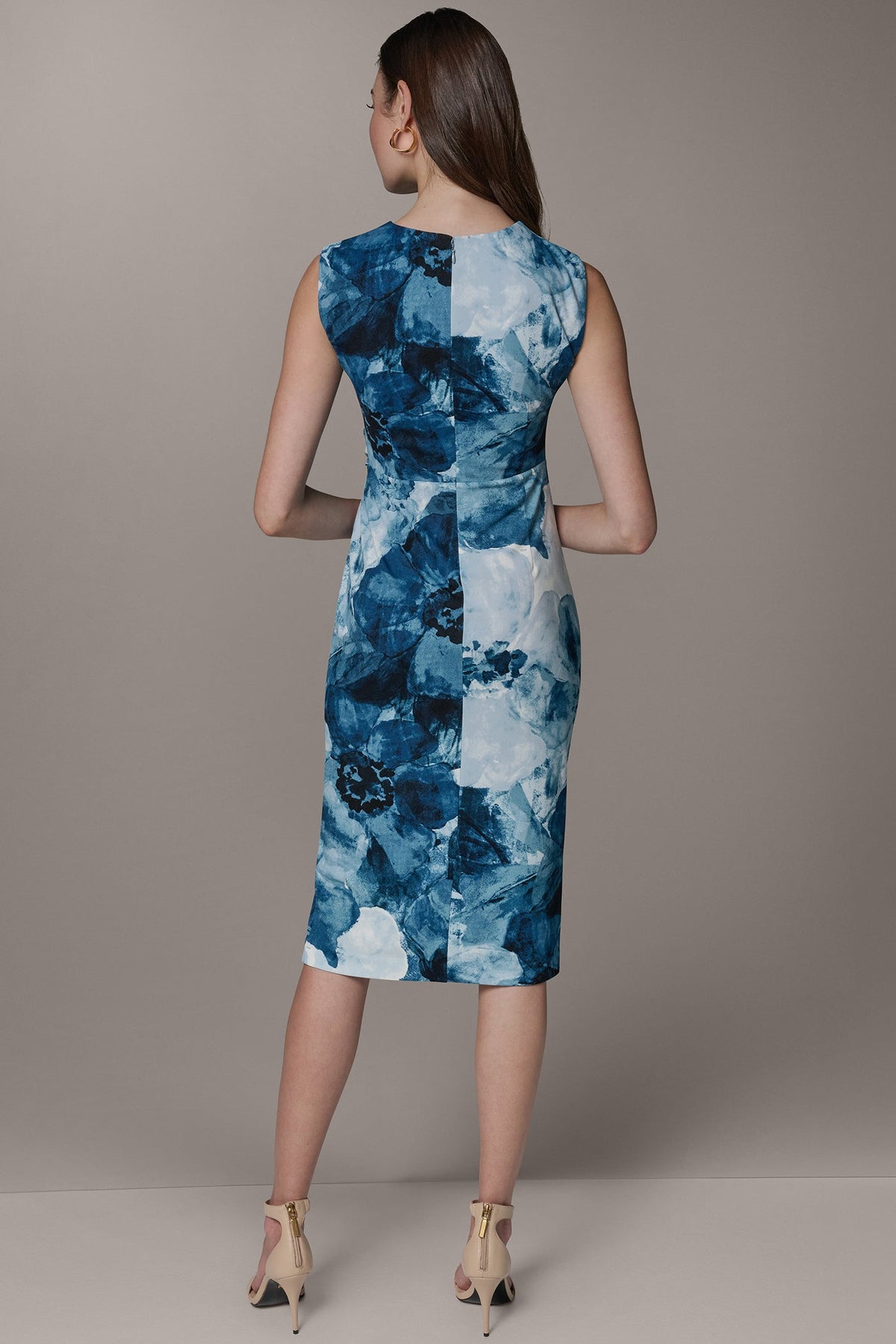 SLEEVELESS TWIST WAIST MIDI SHEATH