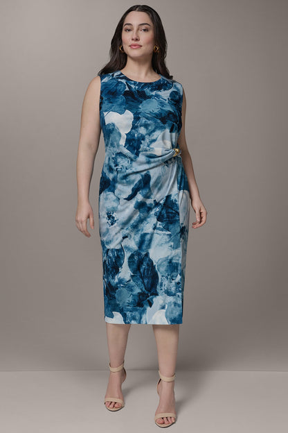 SLEEVELESS TWIST WAIST MIDI SHEATH