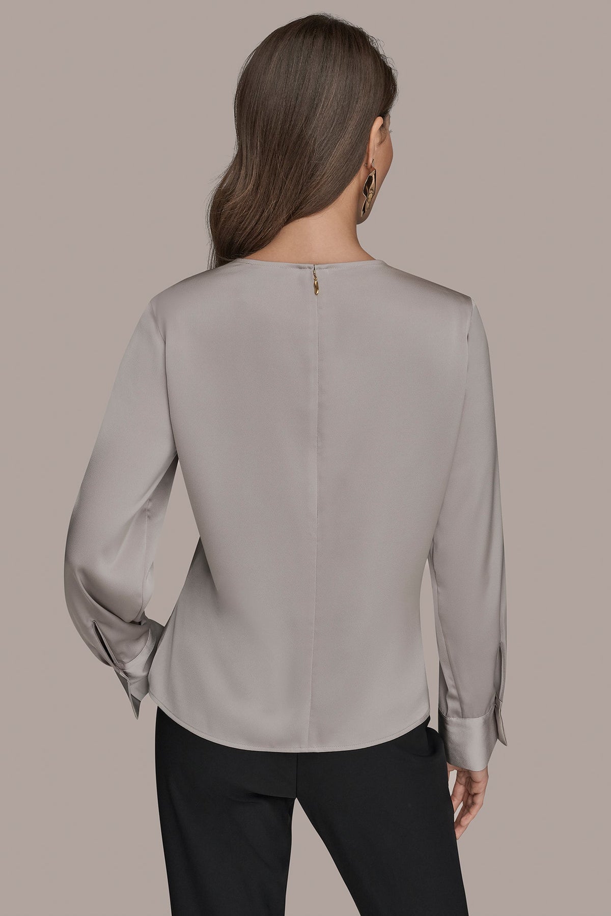 LONG SLEEVE DRAPE BLOUSE