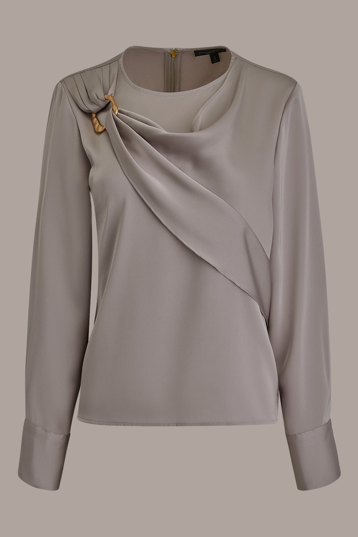 LONG SLEEVE DRAPE BLOUSE