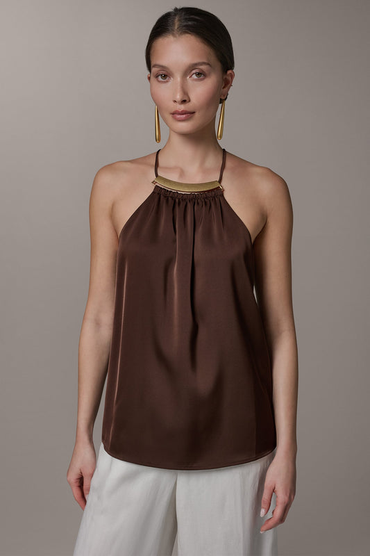 SLEEVELESS HALTER TOP