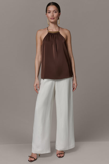 SLEEVELESS HALTER TOP